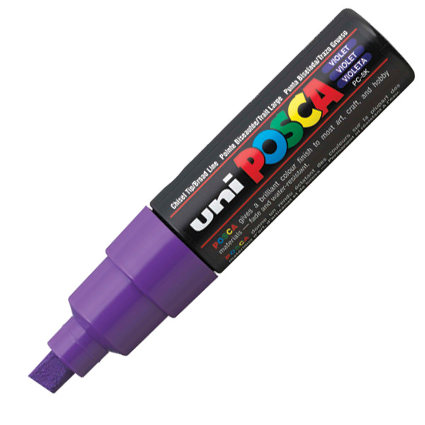 POSCA PC8K PAINT MARKER CHISEL BROAD 8MM VIOLET OPDNZ